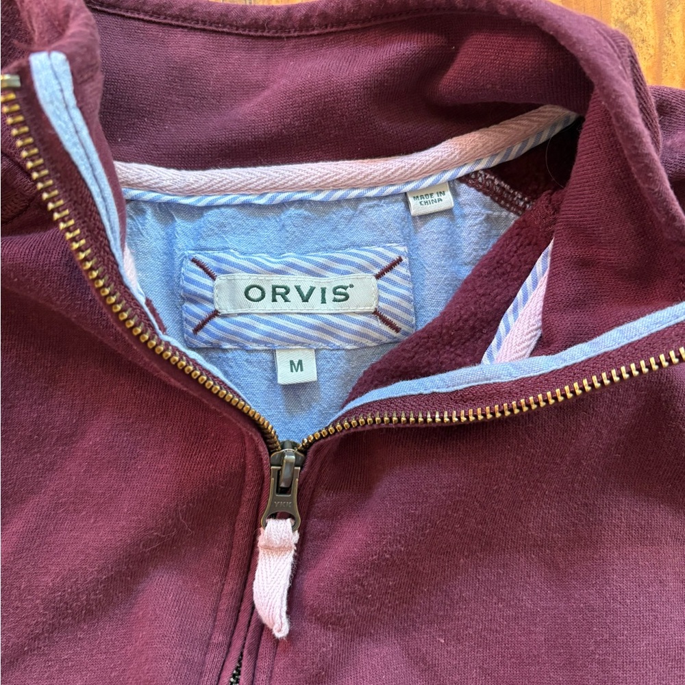 Orvis Maroon Half-Zip Sweatshirt